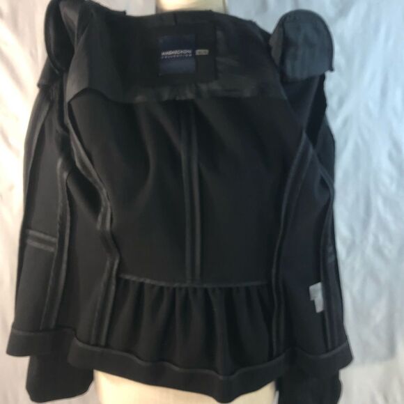 Magaschoni Collection Black  Wool Blend Ruffle Blouson Sleeves Jacket 8 - Picture 10 of 12